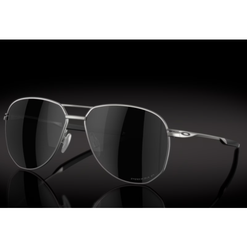 Oakley Contrail TI Sunglasses Satin Chrome Frame Prizm Black Polarized Lenses