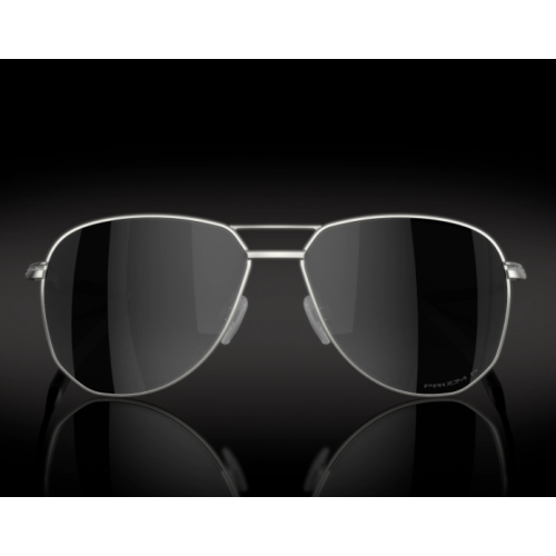 Oakley Contrail TI Sunglasses Satin Chrome Frame Prizm Black Polarized Lenses