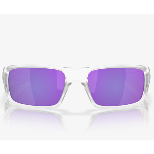 Oakley Crankshaft Sunglasses Matte Clear Frame Violet Iridium Polarized Lenses