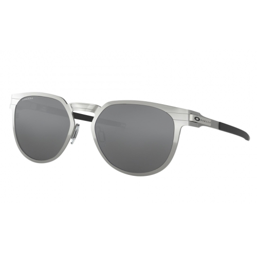 Oakley Diecutter Rectangular Sunglasses Satin Chrome Frame Prizm Black Lenses