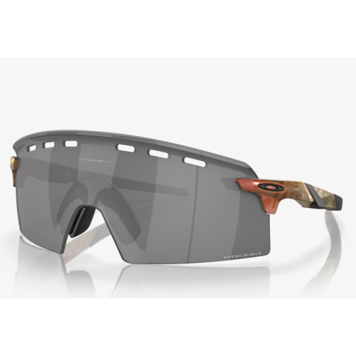 Oakley Encoder Strike Sunglasses Matte Red/Gold Colorshift Frame Prizm Black Lenses