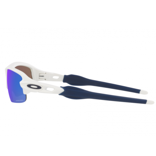 Oakley Flak Sunglasses Matte White Frame Prizm Sapphire Lenses