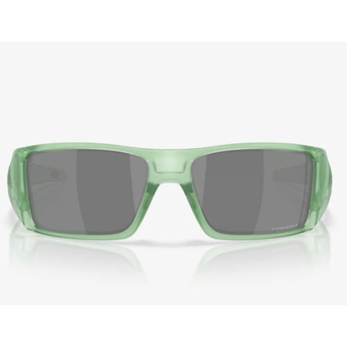 Oakley Heliostat Sunglasses Matte Transparent Jade Frame Prizm Black Lenses