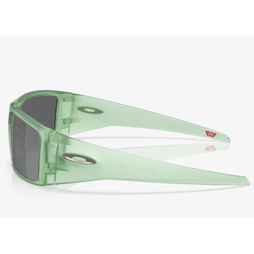 Oakley Heliostat Sunglasses Matte Transparent Jade Frame Prizm Black Lenses