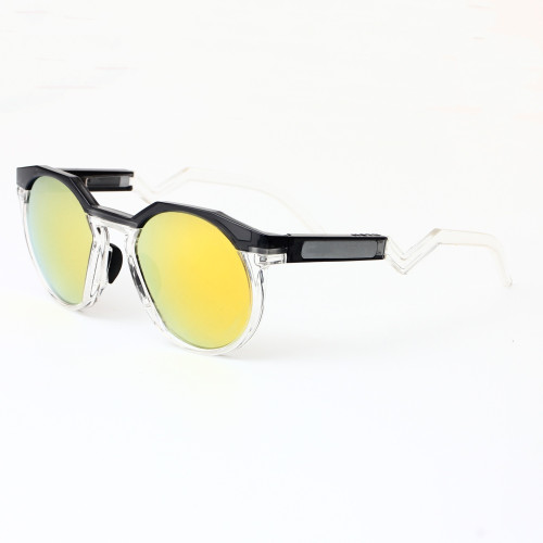 Oakley HSTN Sunglasses Black Clear Frame Prizm Gold Lenses