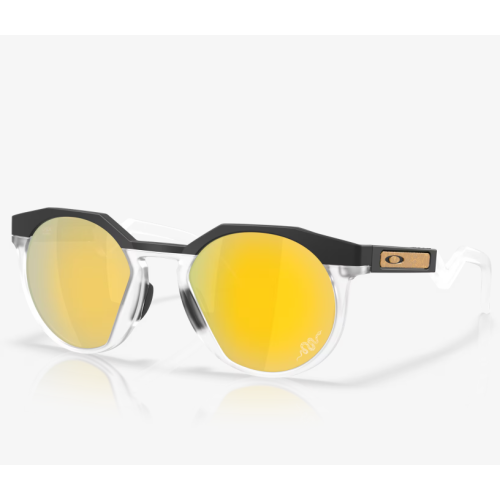 Oakley HSTN Sunglasses Matte Black/Matte Clear Frame Prizm 24k Lenses