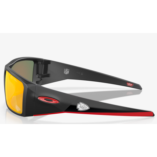 Oakley Kansas City Chiefs Heliostat Sunglasses Matte Black Frame Prizm Ruby Lenses