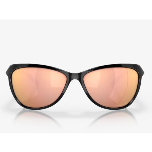 Oakley Pasque Sunglasses Polished Black Frame Prizm Rose Gold Polarized Lenses
