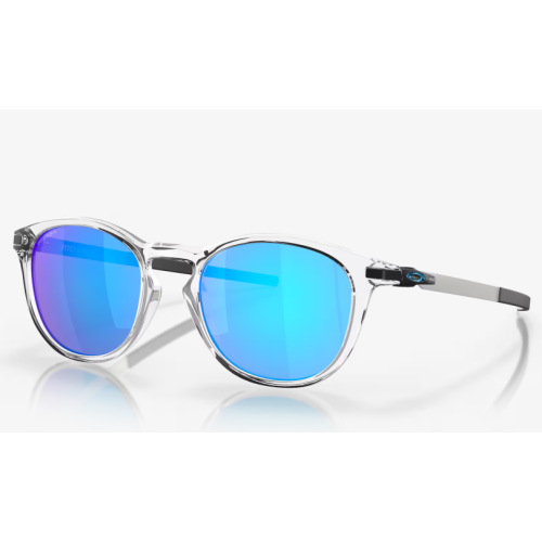 Oakley Pitchman Sunglasses Polished Clear Frame Prizm Sapphire Lenses