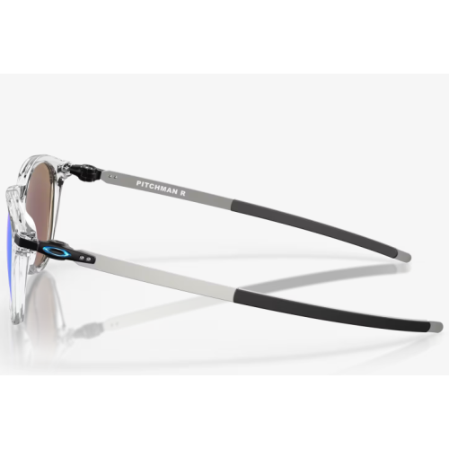 Oakley Pitchman Sunglasses Polished Clear Frame Prizm Sapphire Lenses