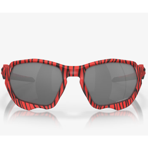 Oakley Plazma Sunglasses Red Tiger Frame Prizm Black Lenses