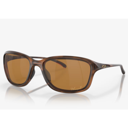 Oakley She's Unstoppable Sunglasses Matte Brown Tortoise Frame Tungsten Iridium Polarized Lenses