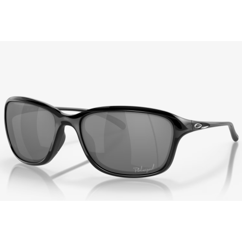 Oakley She's Unstoppable Sunglasses Polished Black Frame Black Iridium Polarized Lenses
