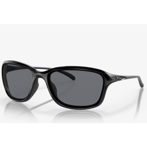 Oakley She's Unstoppable Sunglasses Polished Black Frame Grey Lenses