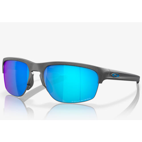 Oakley Sliver Edge Sunglasses Steel Frame Sapphire Iridium Polarized Lenses