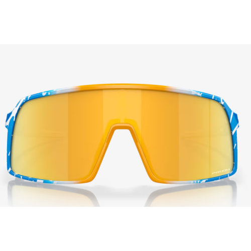 Oakley Sutro Sunglasses Blue Yellow White Splatter Frame Prizm 24k Lenses