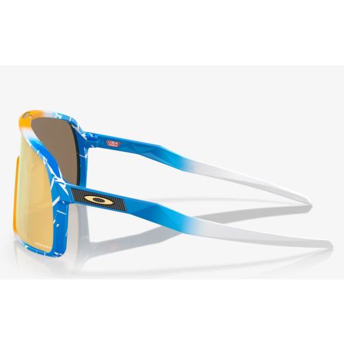 Oakley Sutro Sunglasses Blue Yellow White Splatter Frame Prizm 24k Lenses