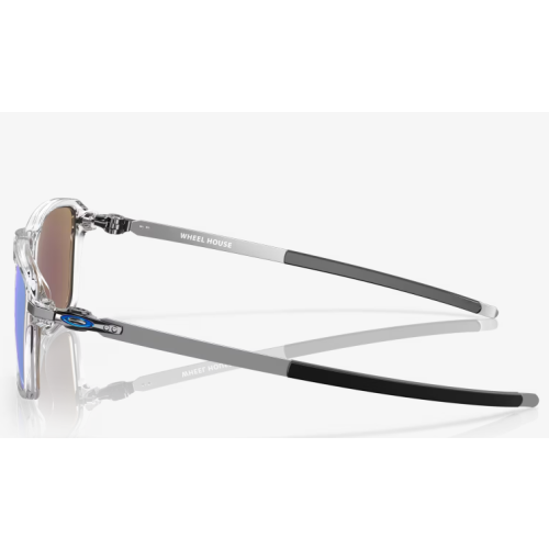 Oakley Wheel House Sunglasses Polished Clear Frame Prizm Sapphire Lenses