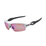 Oakley Men's Flak 2.0 White Frame Blue Lens Semi Rimless 59mm Sunglasses
