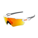 Oakley Men's Radar Ev White Frame Red Lens Shield Sunglasses