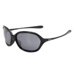 Oakley Women's WARM UP Black Frame Gray Lens Oval 60mm Sunglasses
