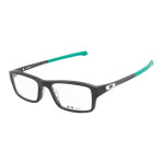 Oakley Unisex Chamfer Black Frame Transparent Lens Rectangular 53mm Glasses