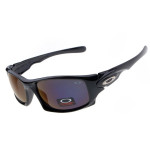 Oakley Ten polished black sunglasses dark blue lens