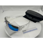Oakley Crankshaft Sunglasses Polished Clear Frame Ice Iridium Lenses