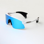 Oakley Stunt Devil OO9517 Prizm Road White Sunglasses Sky Blue Lenses