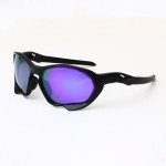 Oakley Plazma Low Bridge Fit Sunglasses Black Frame Purple Lens
