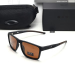 Oakley Men's Square Full Frame Polarized Black Sunglasses Brown Lenses
