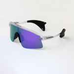 Oakley Stunt Devil OO9517 Prizm Road Translucent white Sunglasses Purple Lenses