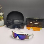 Oakley RadarLock Path Sunglasses White Frame Polarized Deep Blue Lenses
