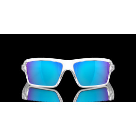 Oakley Cables Prizm Sapphire Polarized Lenses Polished Clear Frame Sunglasses
