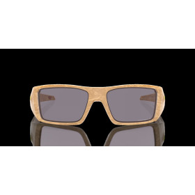 Oakley Heliostat Coalesce Collection Prizm Grey Polarized Lenses Matte Stone Desert Tan Frame Sunglasses