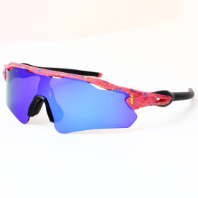 Oakley Radar Neon Pink Splatter Blue Lenses