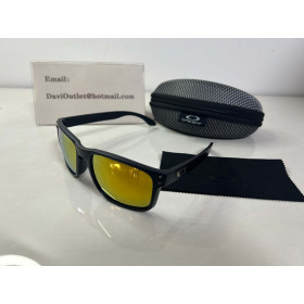 Oakley Unisex Holbrook Black Frame Red Lens Rectangular 55mm Polarized Sunglasses