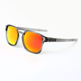Oakley Latch Beta OO9436 Grey Transparent Sunglasses PRIZM Pink Lenses
