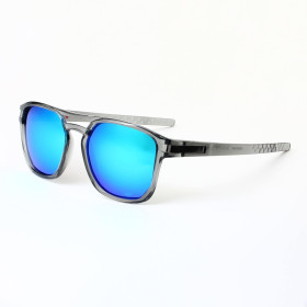 Oakley Latch Beta OO9436 Grey Transparent Sunglasses PRIZM Sky Blue Lenses