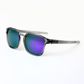 Oakley Latch Beta OO9436 Grey Transparent Sunglasses PRIZM Blue Lenses