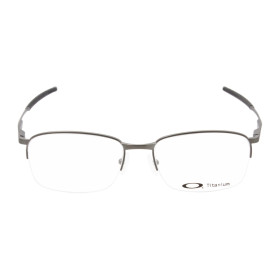 Oakley Unisex Wingfold 0.5 Gray Frame Transparent Lens Semi Rimless 55mm Glasses
