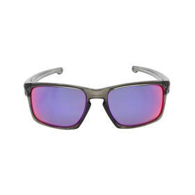Oakley Unisex Sliver Gray Frame Purple Lens Rectangular 57mm Polarized Sunglasses