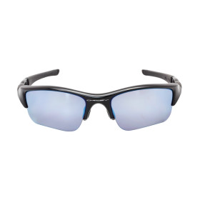 Oakley Men's Flak Black Frame Blue Lens Rectangular 63mm Polarized Sunglasses