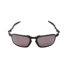 Oakley Men's Badman Black Frame Purple Lens Rectangular 60mm Polarized Sunglasses