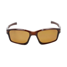 Oakley Men's Chainlink Brown Frame Brown Lens Rectangular 57mm Polarized Sunglasses