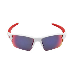 Oakley Men's Flak 2.0 Xl White Frame Blue Lens Semi Rimless 59mm Sunglasses