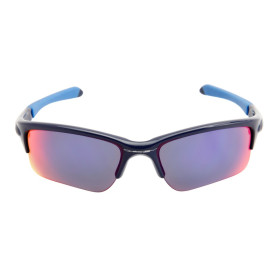 Oakley Unisex Quarter Jacket Blue Frame Blue Lens Semi Rimless 61mm Sunglasses