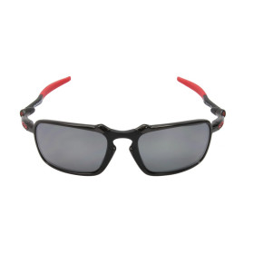 Oakley Men's Badman Black Frame Silver Lens Rectangular 60mm Polarized Sunglasses