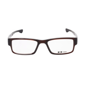 Oakley Unisex Airdrop Brown Frame Transparent Lens Rectangular 53mm Glasses
