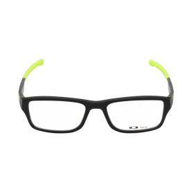 Oakley Men's Chamfer Black Frame Transparent Lens Rectangular 55mm Glasses